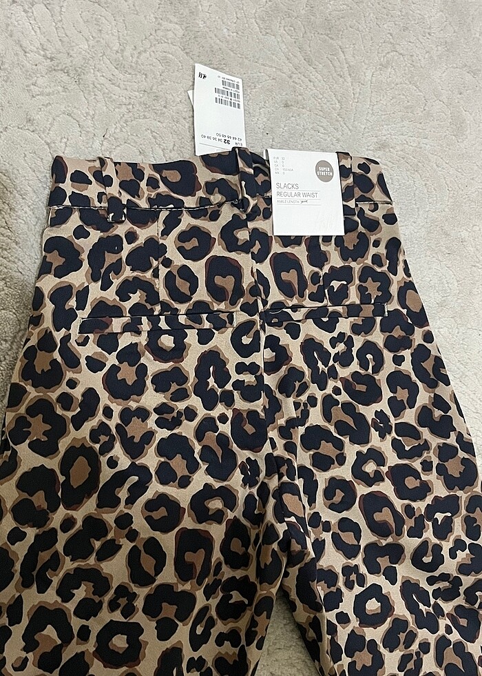 leopar desenli kumaş pantolon - Görsel 3