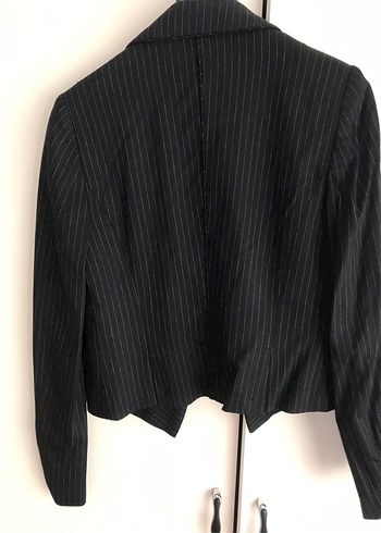 Mango Mango marka Düğmeli Siyah Çizgili Kadın Blazer