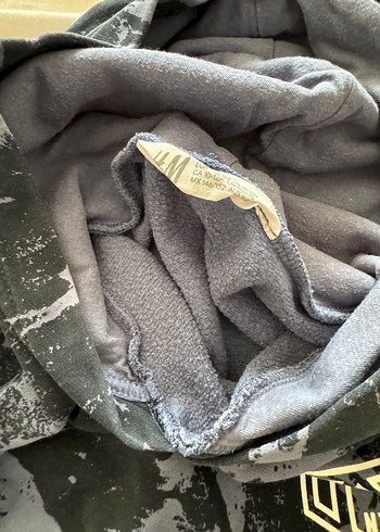 10 Yaş Beden gri Renk Kapüşonlu Erkek Çocuk Batik Sweatshirt