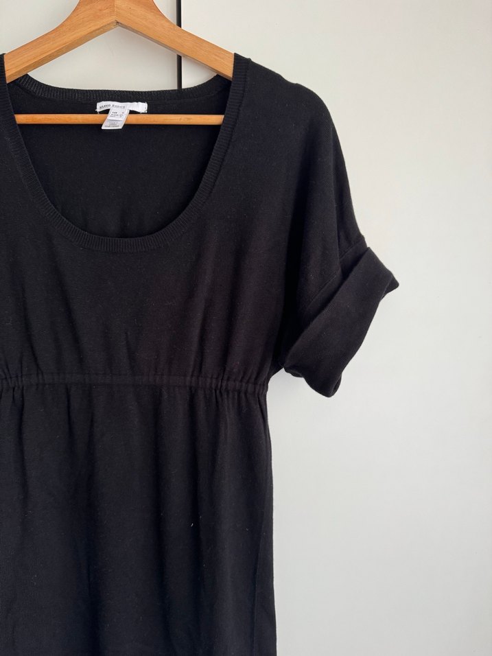 Siyah Tunik, Kısa Kollu, Midi Boy - Görsel 3