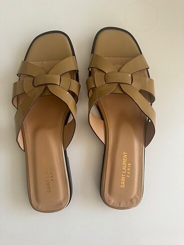 Hakiki deri Saint Laurent model terlik