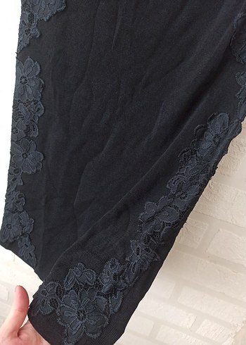s Beden siyah Renk Zara Dantel Detaylı Siyah Midi Kadın Etek