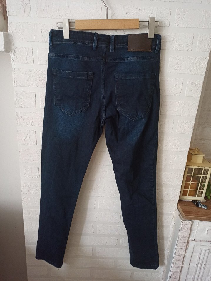 Koyu Lacivert Kadın Denim Pantolon - Görsel 4