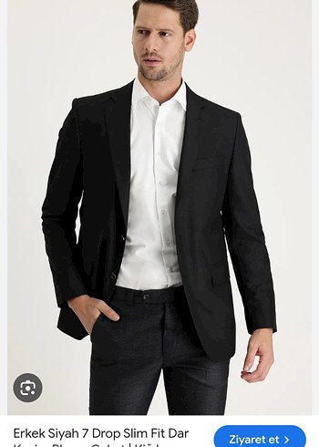 Kigili Siyah Düğmeli Erkek Ceket - Görsel 2