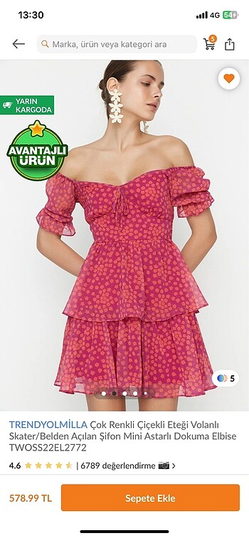 trendyolmilla renkli elbise