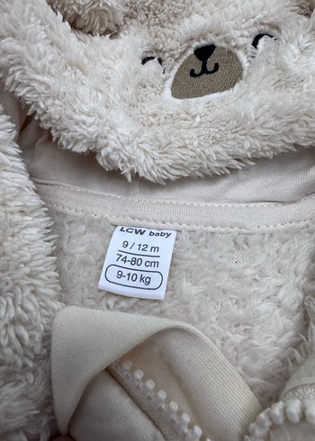 Kapüşonlu Gri Peluş Bebek Tulumu - Görsel 2