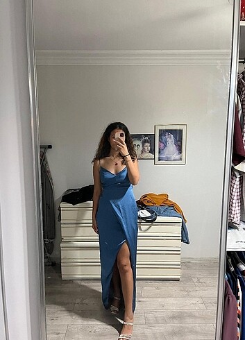 Trendyol & Milla Mavi şık abiye