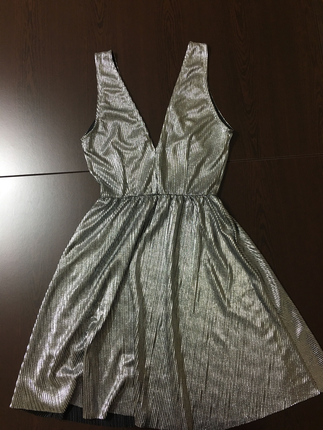 H&M metalik elbise 