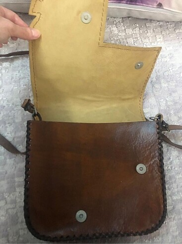 Diğer Gemi dümeni şeklinde gerçek deri kahve çanta