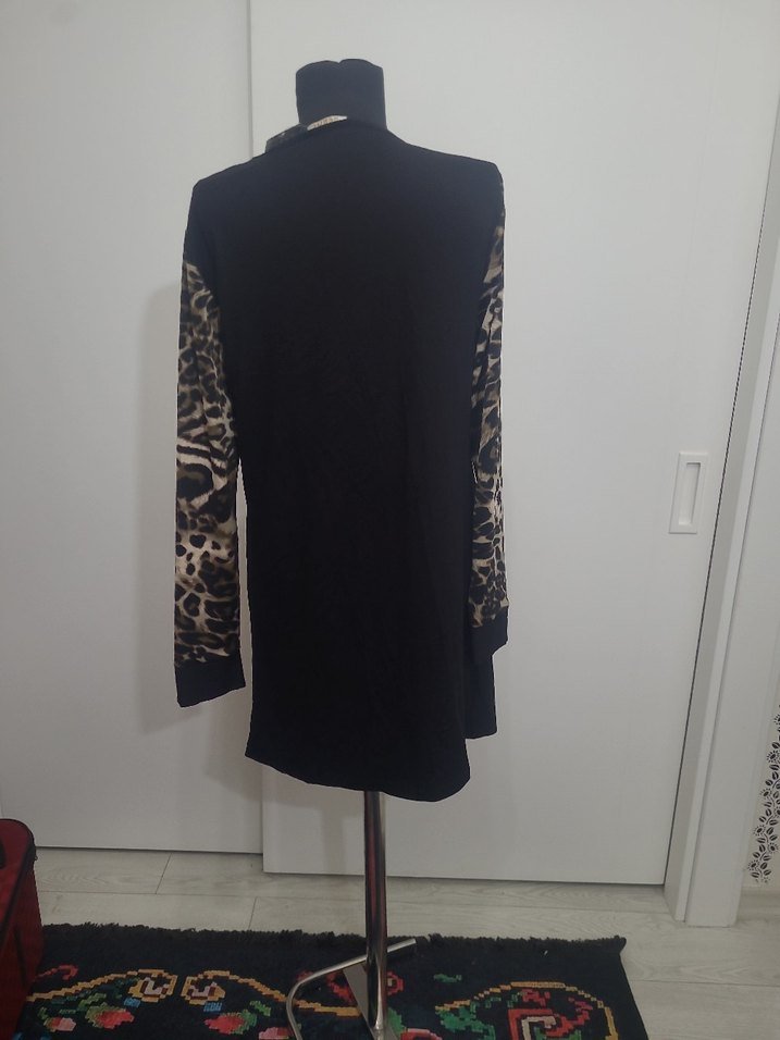 Kahverengi Leopar Desenli Kadın Tunik - Görsel 3