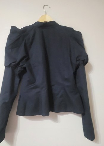 G558 Kadın Siyah Mini Düğmeli Blazer Ceket - Görsel 4