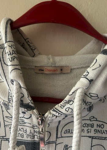 Snoppy Baskılı Kapüşonlu Fermuarlı Ceket - Görsel 3