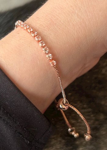 Rosegold Yılan Desenli Zincir Detaylı Bileklik - Görsel 3