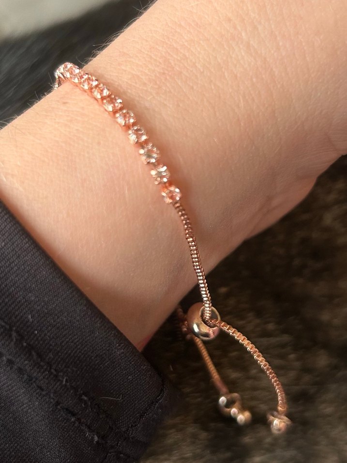 Rosegold Yılan Desenli Zincir Detaylı Bileklik - Görsel 3