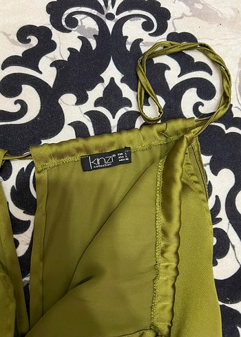 Drapeli Askısız Uzun Saten Elbise - Görsel 2