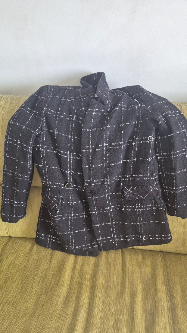 Gri Düğmeli Kadın Midi Kaban - Görsel 2