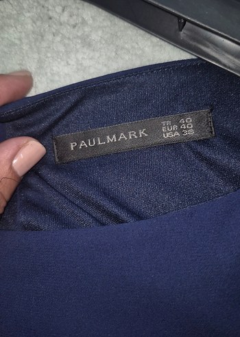 Zincir Detaylı Kısa Kollu Midi Lacivert Elbise - Görsel 4