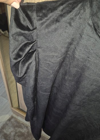 Siyah Süet Kadın Uzun elbise - Görsel 2