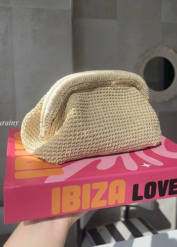 Beden Gold Simli Örgü Clutch Çanta