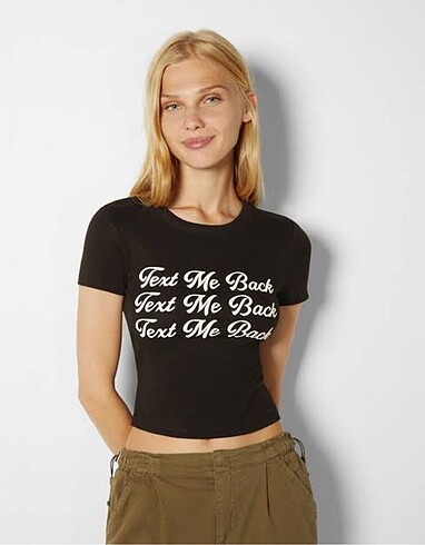 s Beden Bershka baskılı tshirt