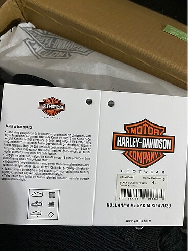 44 Beden Harley Davidson SIFIR SNEAKER ERKEK