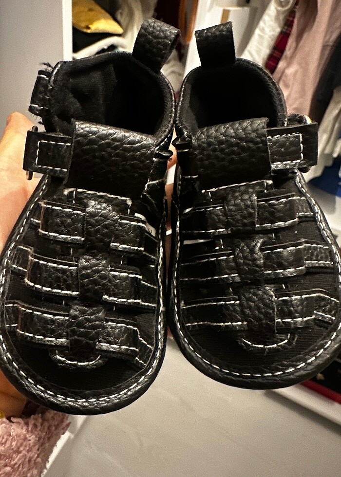 Çok tarz bebek deri sandalet - Görsel 3