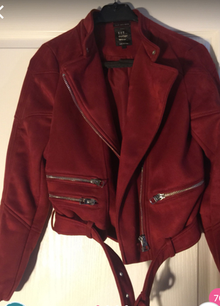Zara Kırmızı Zara Süet Ceket