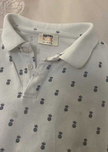 Erkek Çocuk Beyaz Düğmeli Polo Tişört - Görsel 3