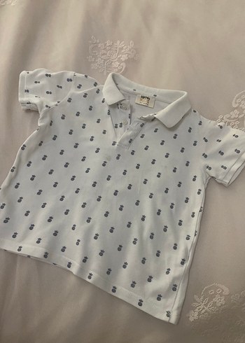 Erkek Çocuk Beyaz Düğmeli Polo Tişört - Görsel 2