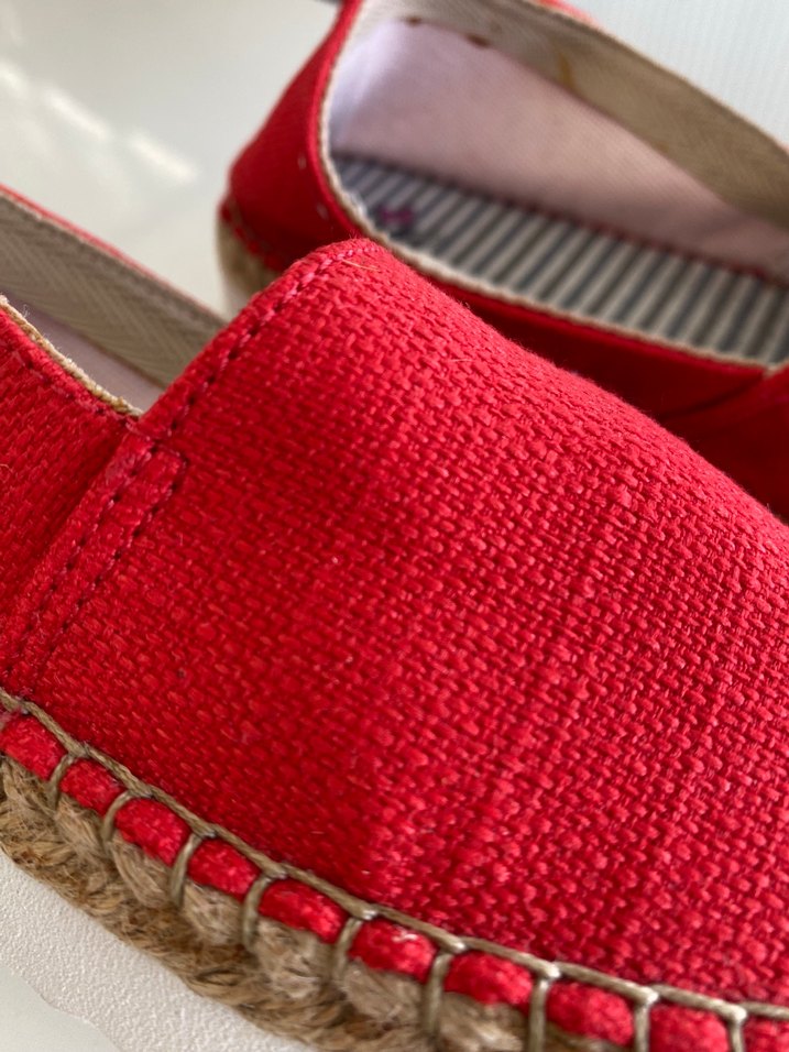 Kırmızı Keten Kadın Espadril - Görsel 3