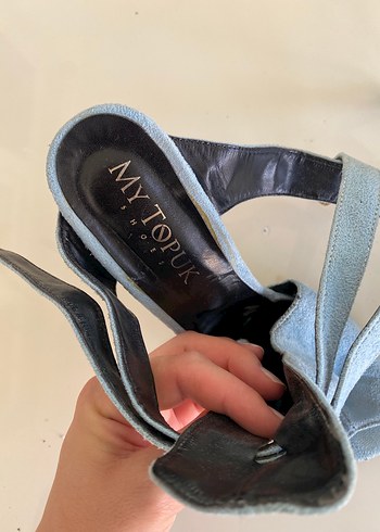Mavi Denim Stiletto Tokalı Kadın Topuklu - Görsel 3