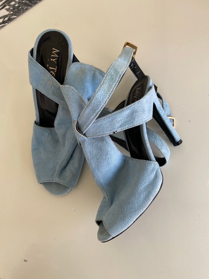 Mavi Denim Stiletto Tokalı Kadın Topuklu - Görsel 2