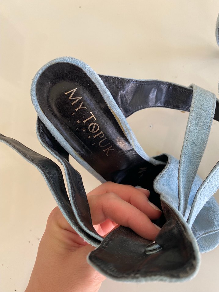 Mavi Denim Stiletto Tokalı Kadın Topuklu - Görsel 3