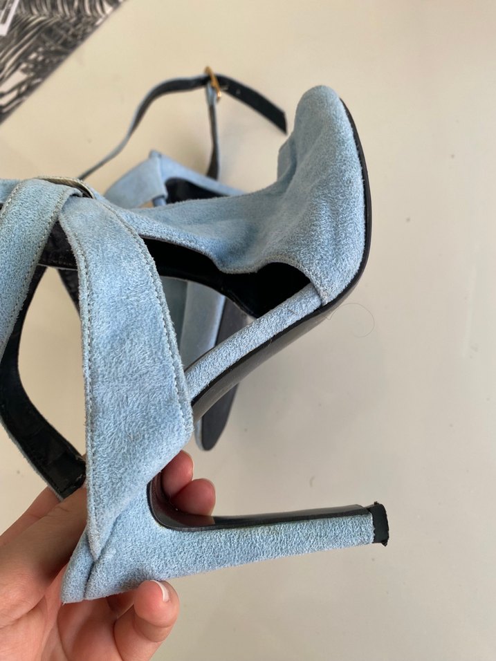 Mavi Denim Stiletto Tokalı Kadın Topuklu - Görsel 4
