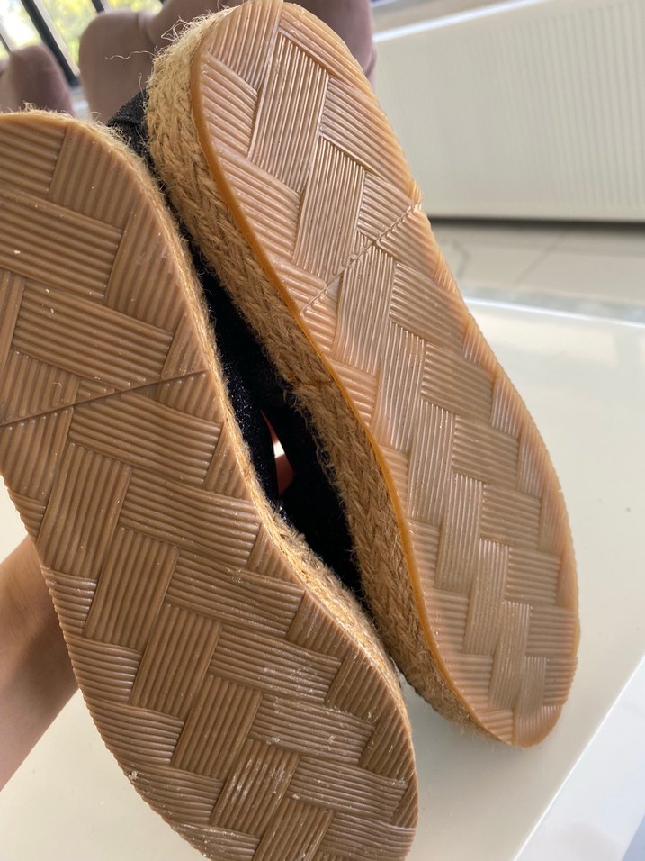 Kadın Siyah Simli  Keten Dolgu Topuk Espadril - Görsel 3