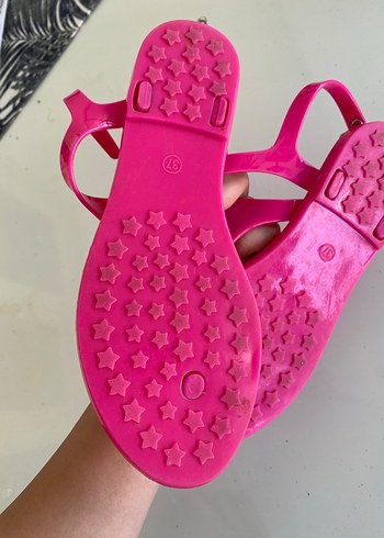 Fuşya Parlak Kadın Dolgu Topuklu Sandalet - Görsel 2