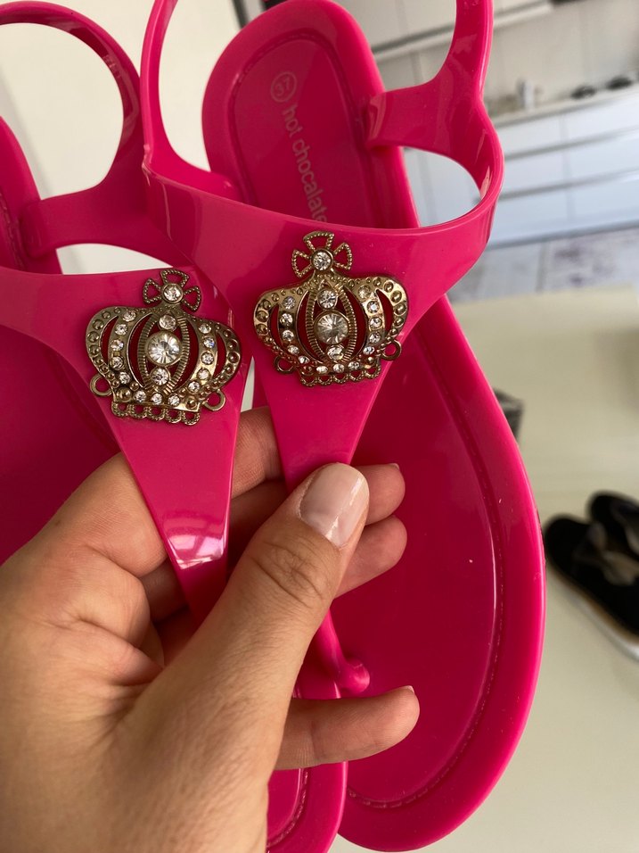 Fuşya Parlak Kadın Dolgu Topuklu Sandalet - Görsel 3