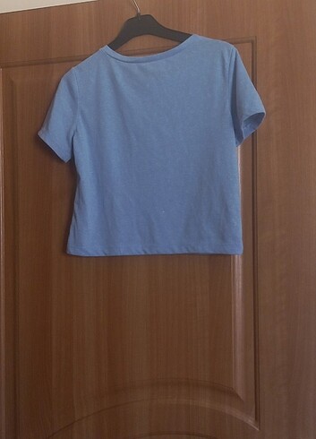 Koton Koton mavi crop tshirt