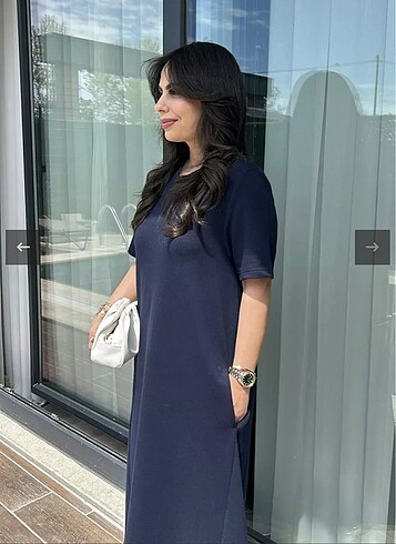 Zara Lacivert elbise