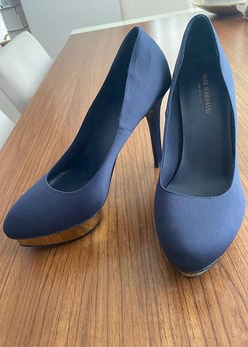 Lacivert Platform Topuklu Kadın Stiletto - Görsel 2