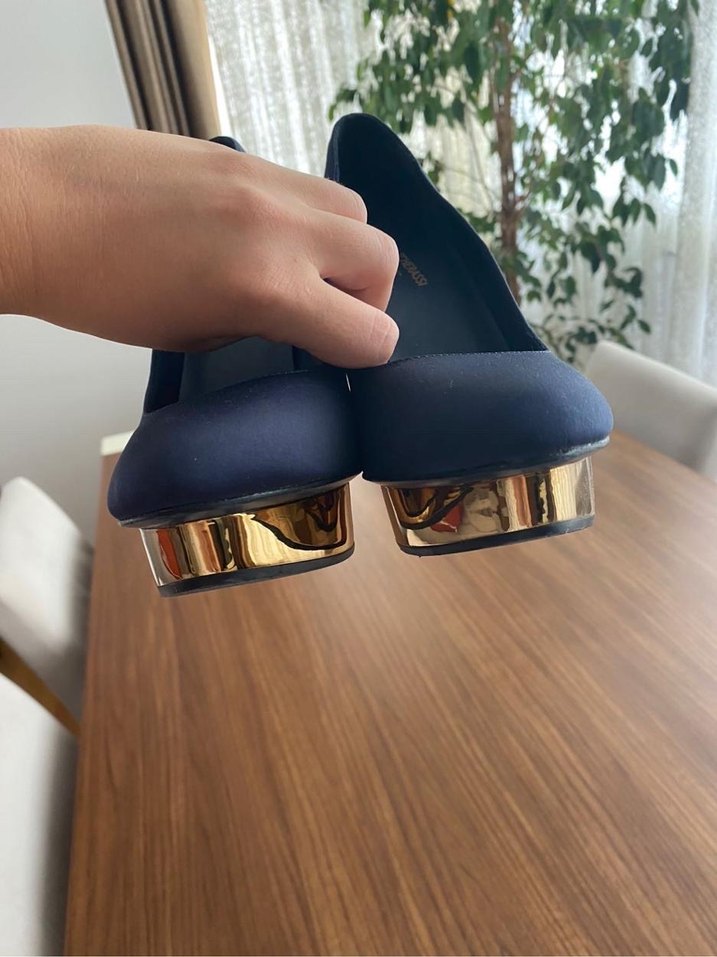 Lacivert Platform Topuklu Kadın Stiletto - Görsel 4