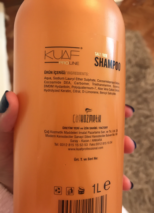 xl Beden turuncu Renk KUAF Özel tuzsuz bakım şampuanı 1 LT