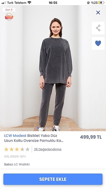 Tesettür antrasit sweatshirt