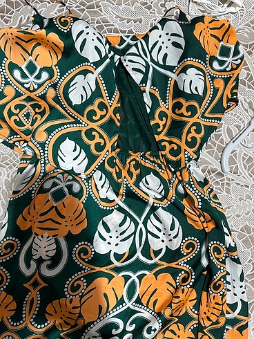 s Beden haki Renk H&M desenli elbise