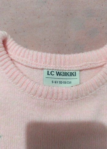 Pembe Nakışlı Kız Çocuk Triko Elbise - Görsel 3