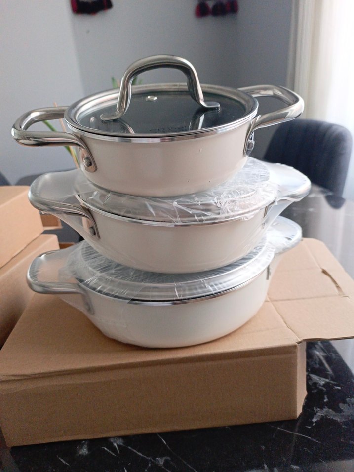 Emsan Master Class 6 Parça Beyaz Tencere Seti - Görsel 2