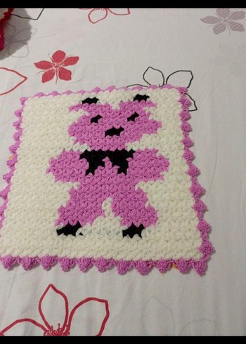 Pembe Ayıcık Desenli Renkli Banyo Süngeri