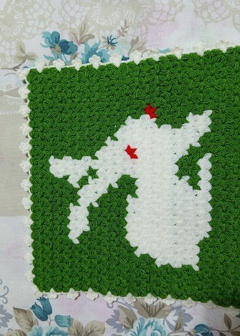 Nakışlı Yeşil Banyo lifi - Görsel 2