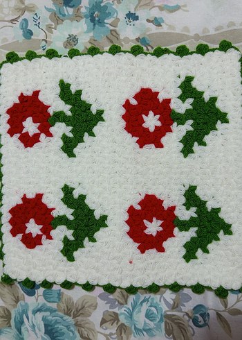 Renkli Çiçek Desenli Beyaz Banyo Süngeri - Görsel 2