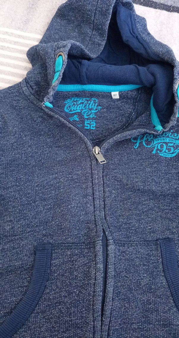 Erkek Kapüşonlu Fermuarlı Gri Sweatshirt - Görsel 2